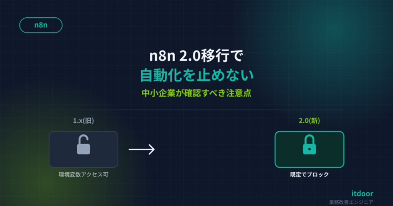 n8n 2.0移行で中小企業の自動化を止めないための注意点
