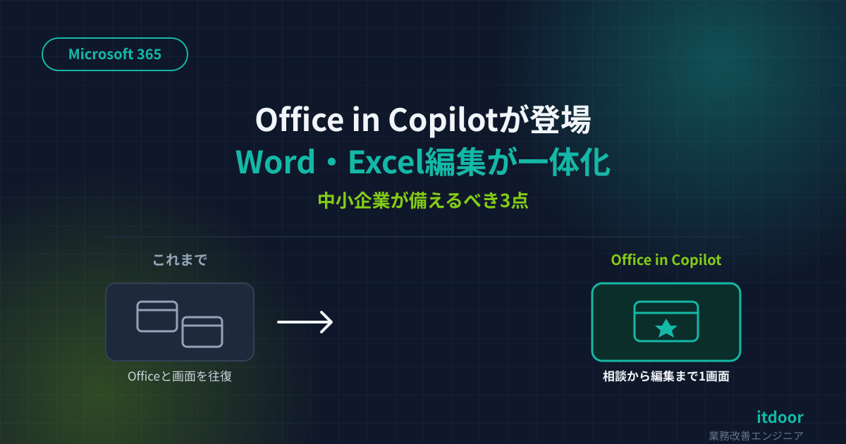 Office in Copilot登場、中小企業が備えるべき3点